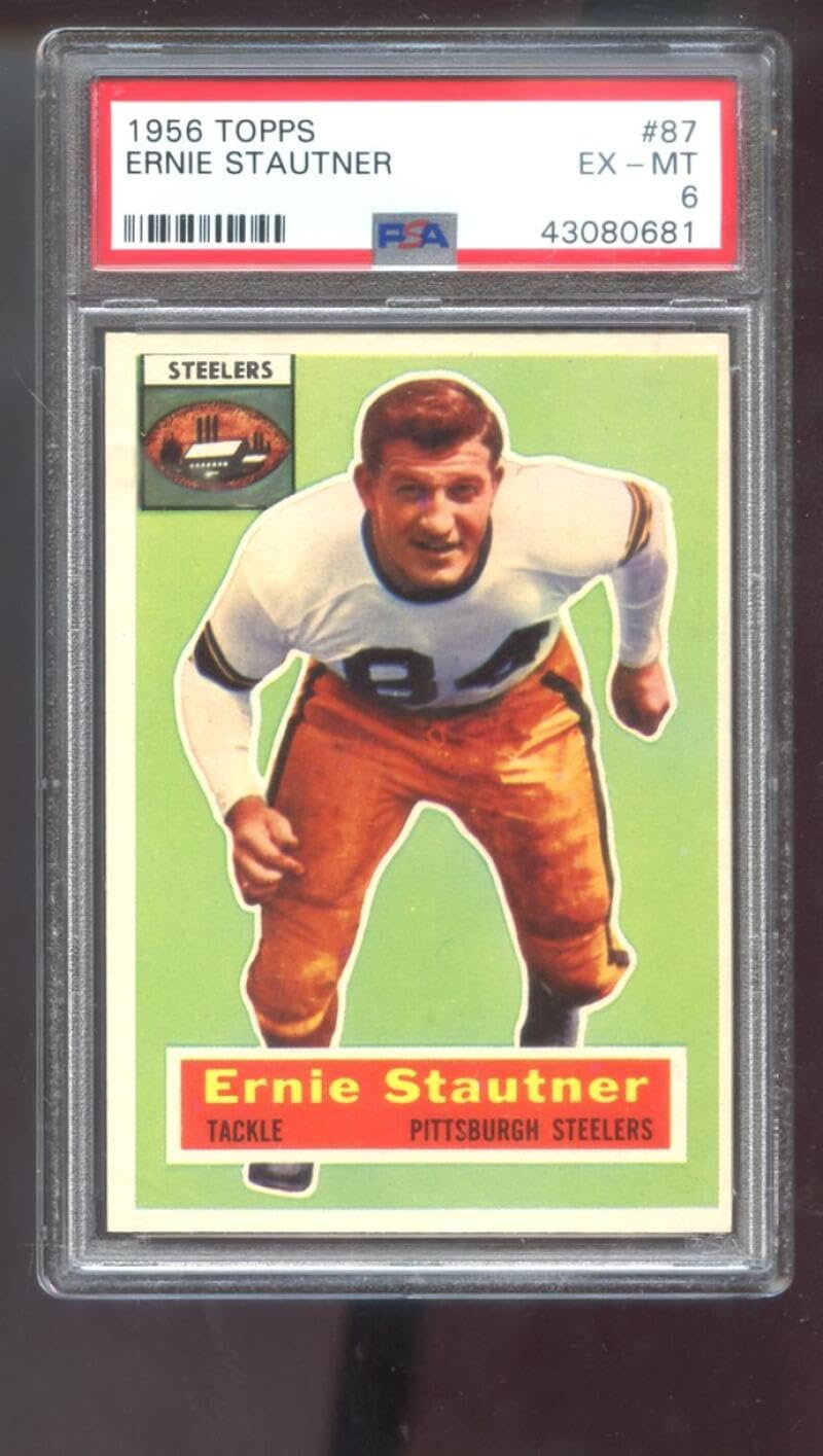 1956 Topps #87 Ernie Stautner PSA 6 Graded Football Card Pittsburgh Steelers