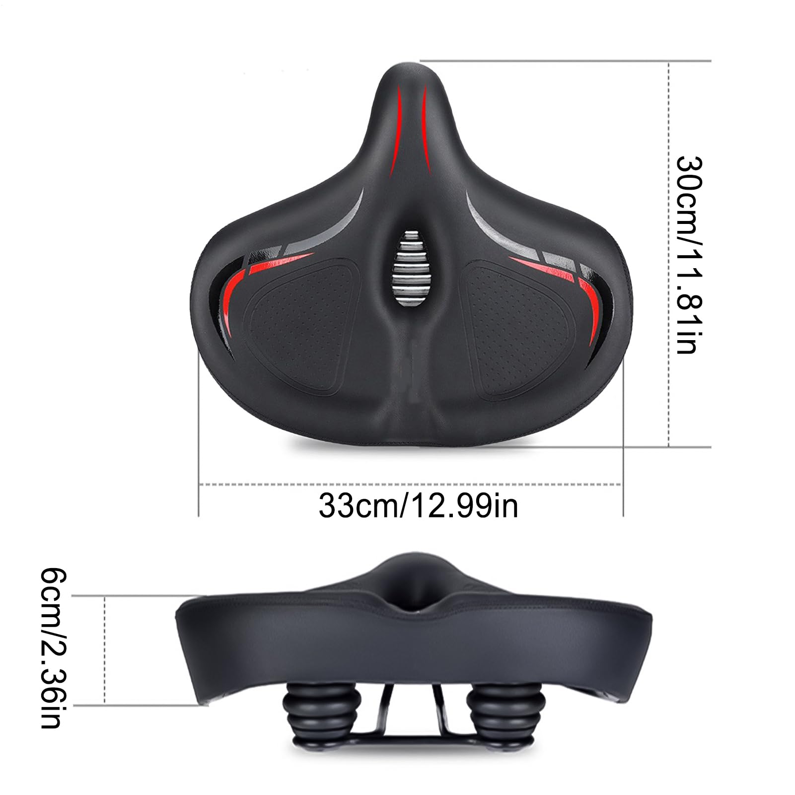 Sella per bicicletta confortevole, antiurto, ergonomica, in gel, cuscino di ricambio, morbido cuscino traspirante, antiscivolo, per pendolarismo urbano, trail riding, ciclismo e allenamento