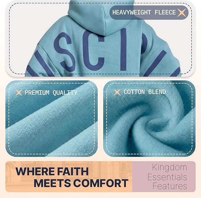 God's Love Overcomes Christian Hoodie | Faith-Based Oversized Christian Sweatshirt | Disciple | Dusty Turquoise