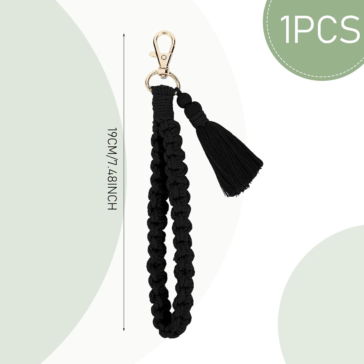 Domicubes 2 Pezzi Portachiavi Intrecciato Boho, Donna Macramè