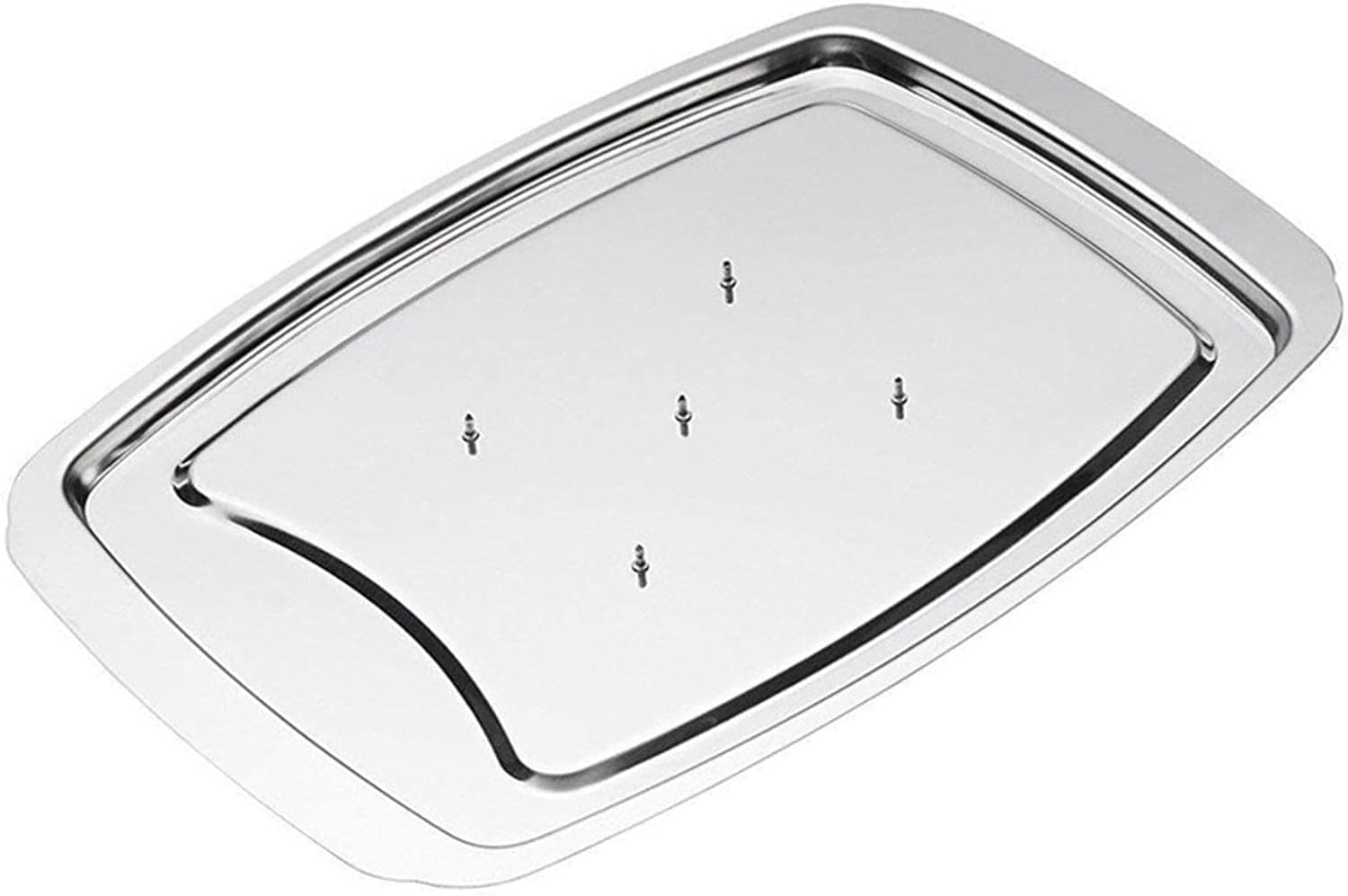 WEITING Metal Meat Carving Tray Stainless Steel Meat Cutting Bowl