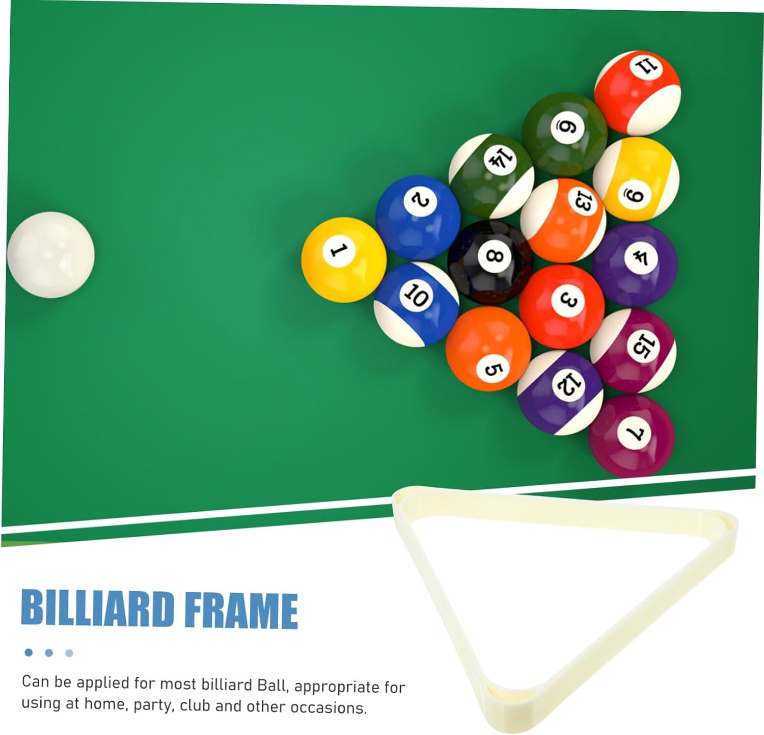 Billiard Ball Frame Pool Rack Triangle Billiard Organizer for Home Club Pool Table Snooker Balls Holder