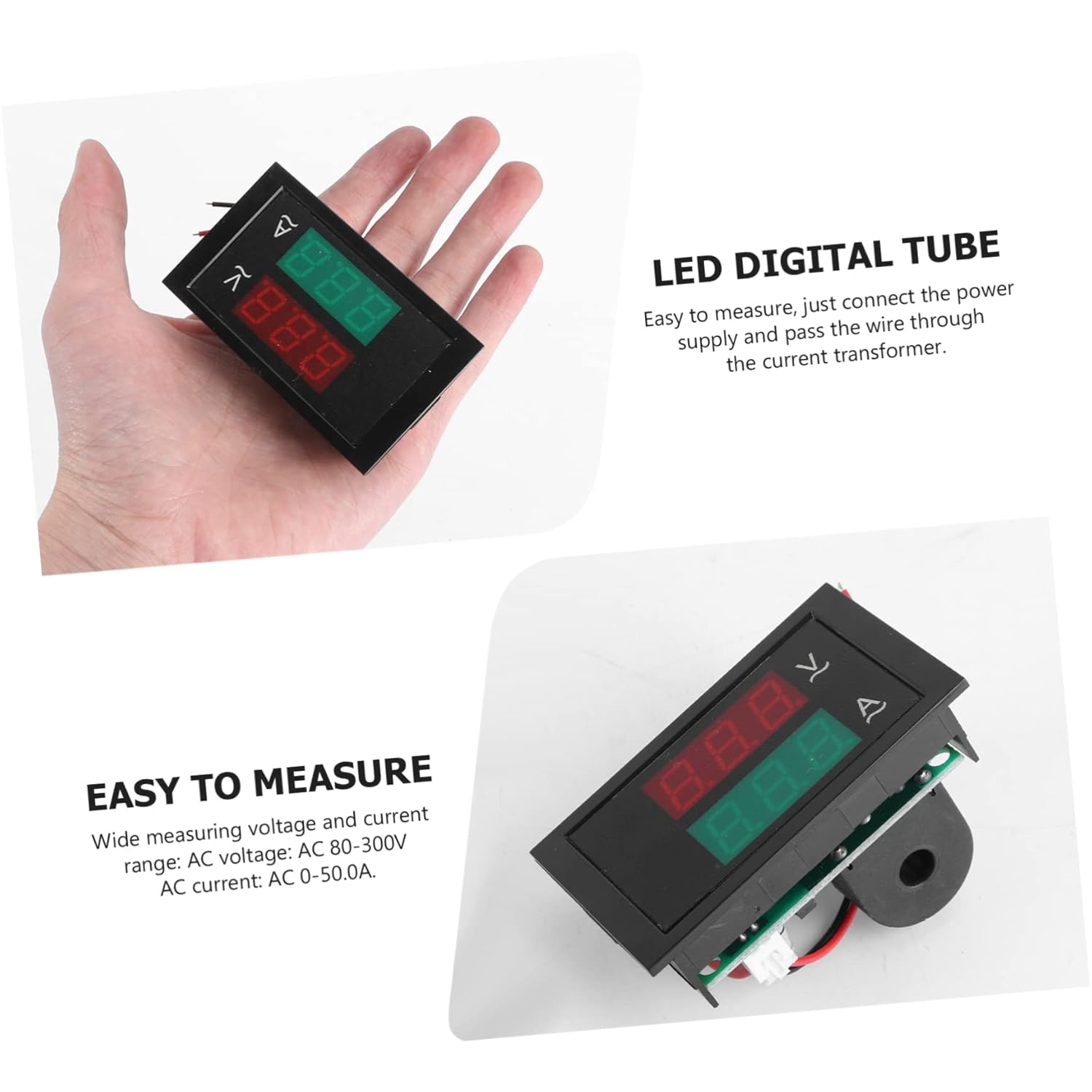 jojofuny 3pcs Digital Multimeter Voltmeter Display Voltage and Ammeter Circuit Measurement Tool