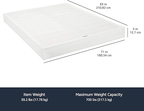 Miniatura 21 de Amazon Basics - Base de cama tipo somier inteligente, base de colchón de 7” de alto, montaje fácil sin necesidad de herramientas, tamaño king, 79”