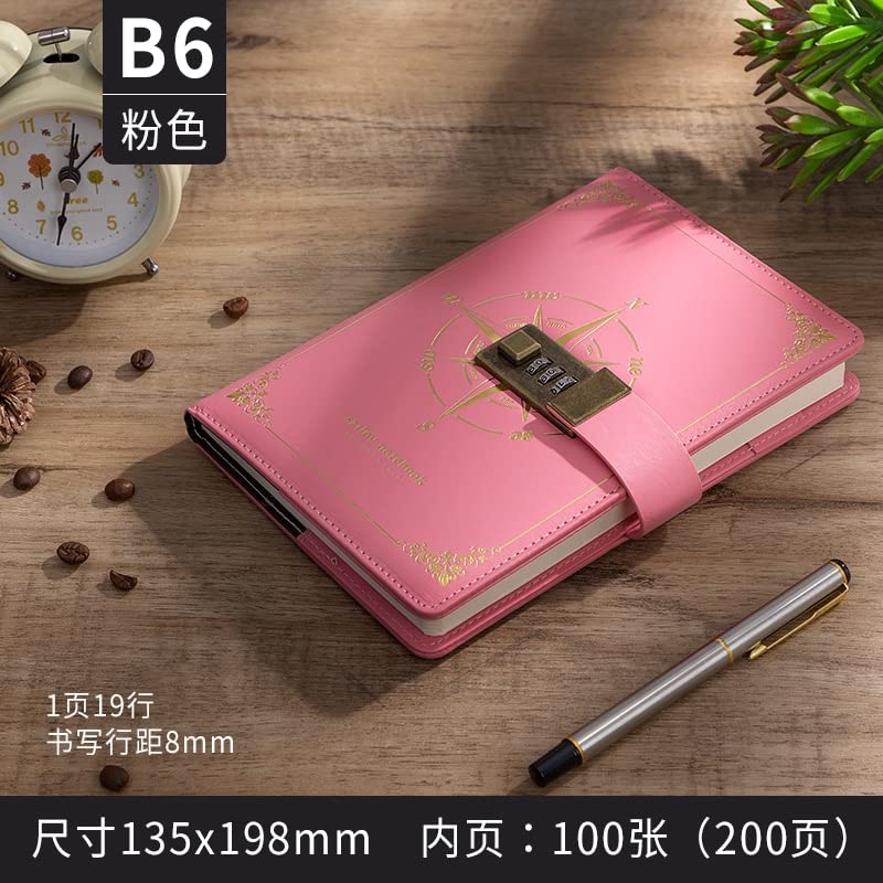 Cuaderno con candado de 200 páginas rosa para notas secretas 3
