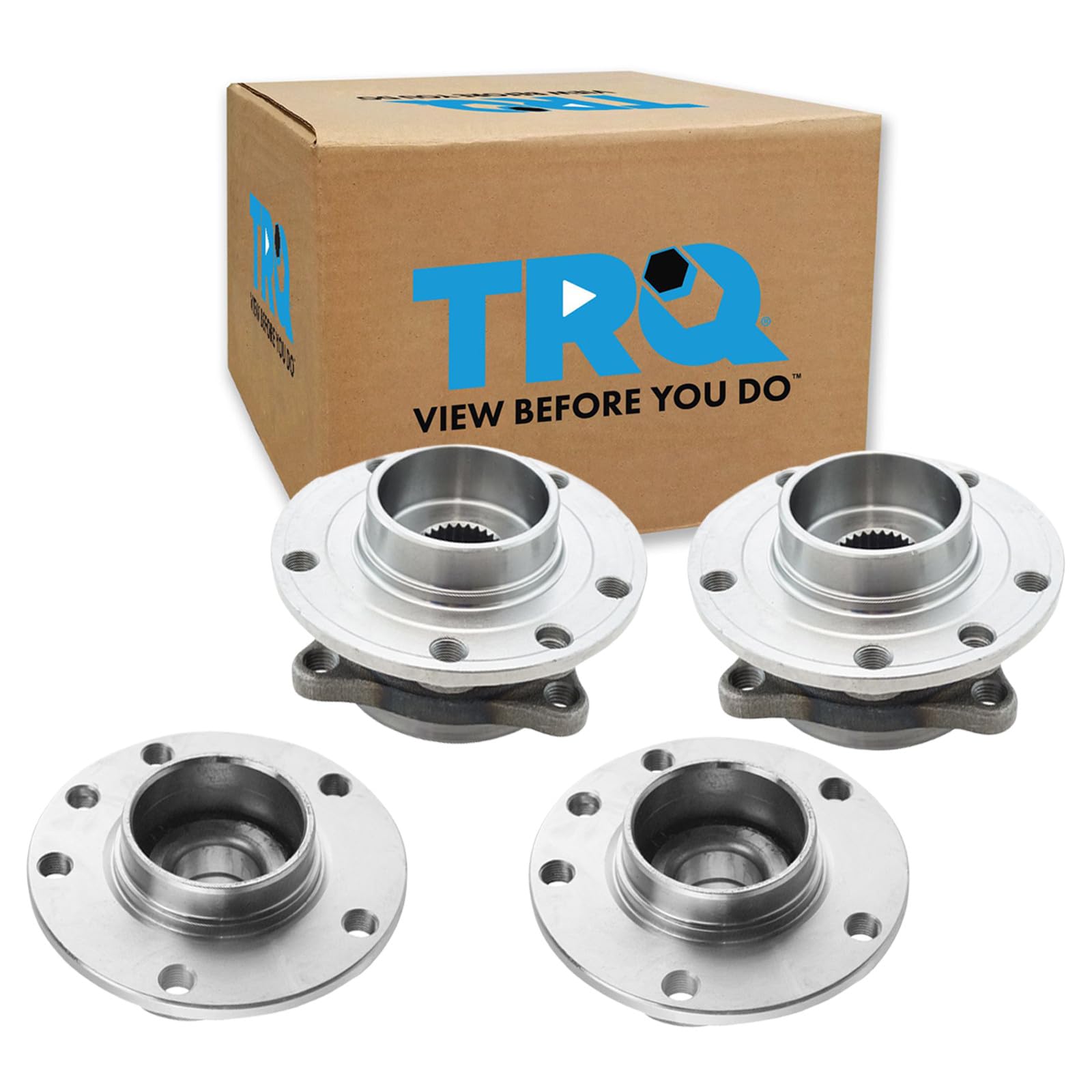 TRQ 2 Piece Front Rear Wheel Bearing &amp; Hub Assembly Set