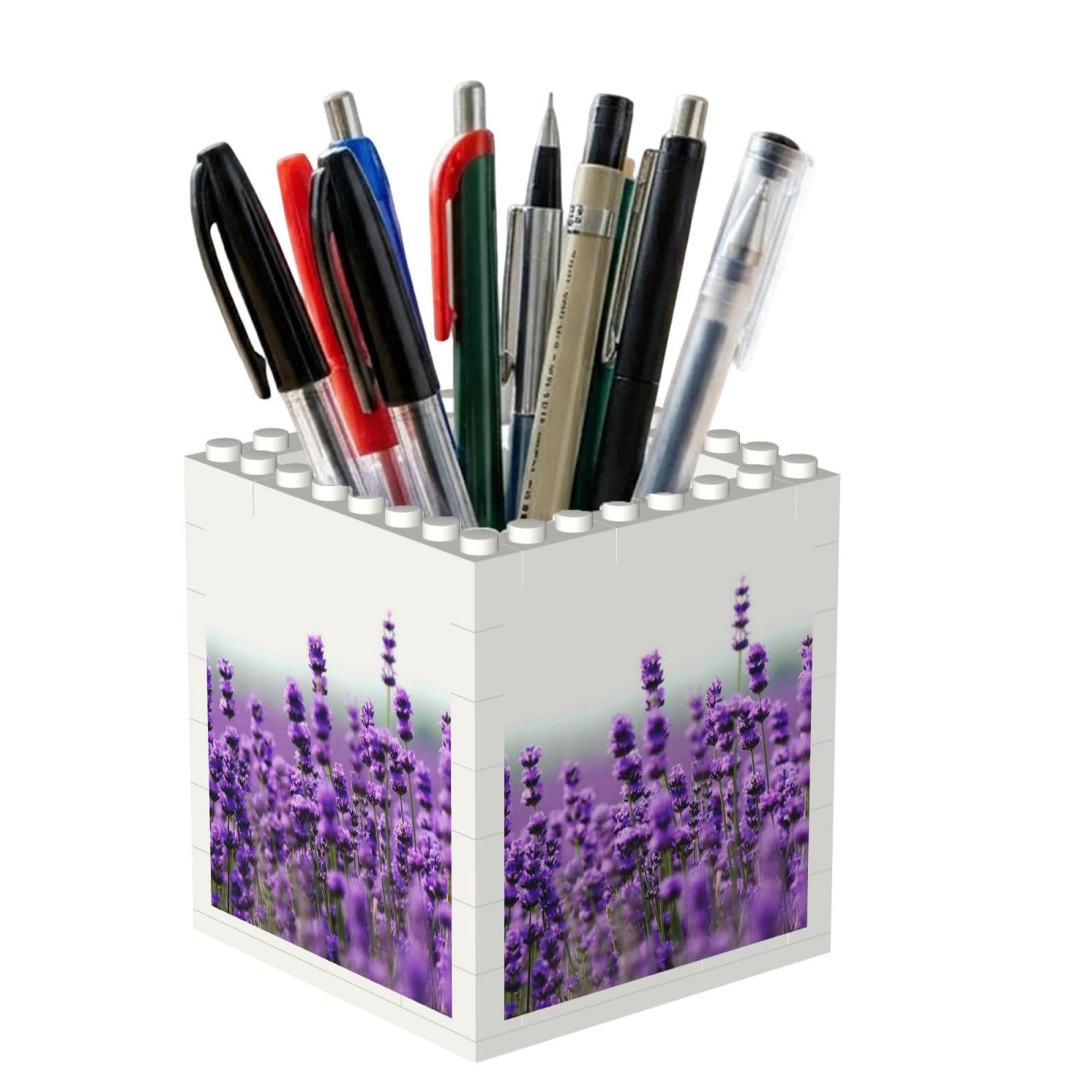 Poadnly Purple Lavender, Pen Pot Pencil Holder for Office Home School, Compact Desk Organiser for Office Stationery
