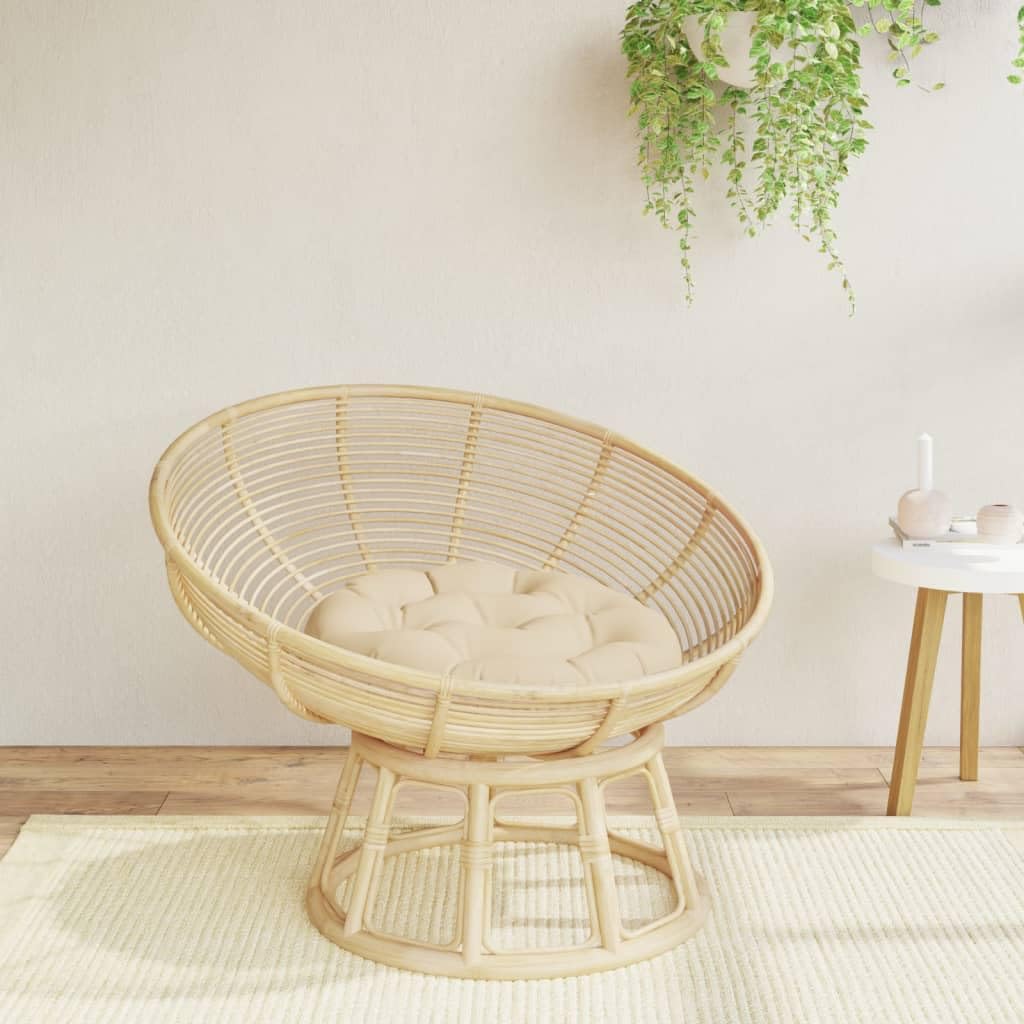 Coussin d'extérieur imperméable rond beige pour chaise de jardin