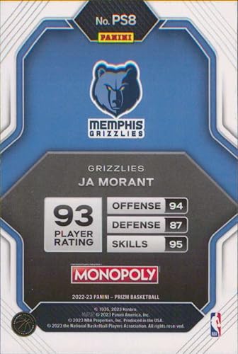 Miniatura 2 de 2022-23 PANINI MONOPOLY PRIZM SKILLS #PS8 JA MORANT MEMPHIS GRIZZLIES BASKETBALL OFFICIAL TRADING CARD OF NBA