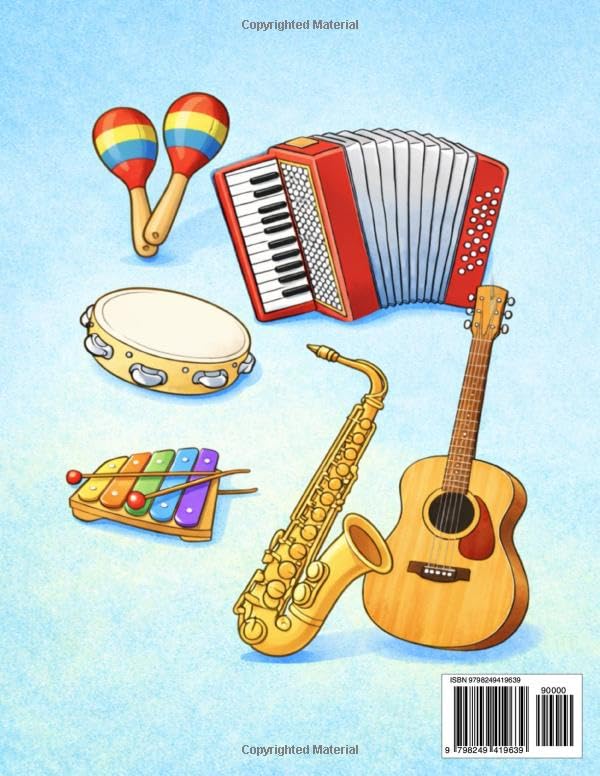 My First Musical Instruments Coloring Book: Simple and Fun Instrument Coloring Pages for Toddlers and Preschoolers (My First Series) image 3