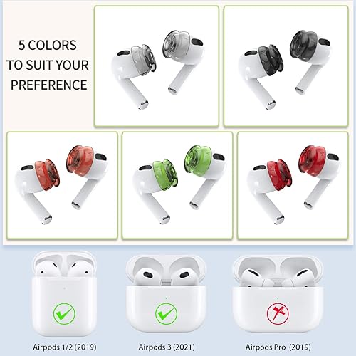 Miniatura 2 de 5 pares de fundas para auriculares AirPods (silicona suave), compatibles con AirPods 3, 2 y 1