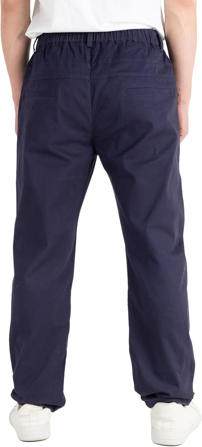 CAMLAKEE Boys' Pleated Dress Pants Kids Elastic Waist Twill Straight Leg School Uniform Pants - Image 7