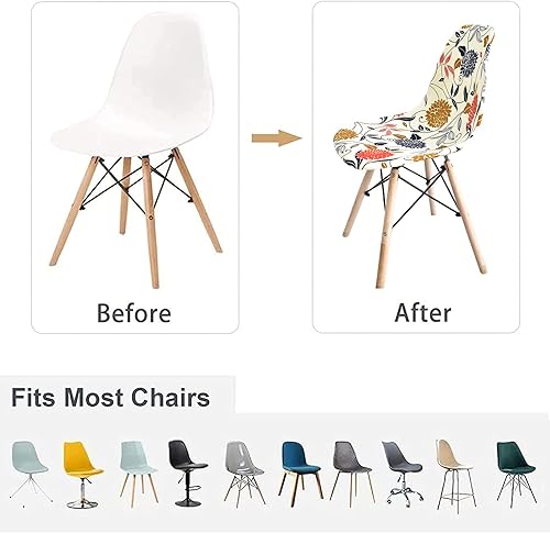 Miniatura 5 de HAOYONG Juego de 2 fundas impermeables para sillas de comedor de tela jacquard, fundas elásticas para sillas de comedor modernas de mediados de