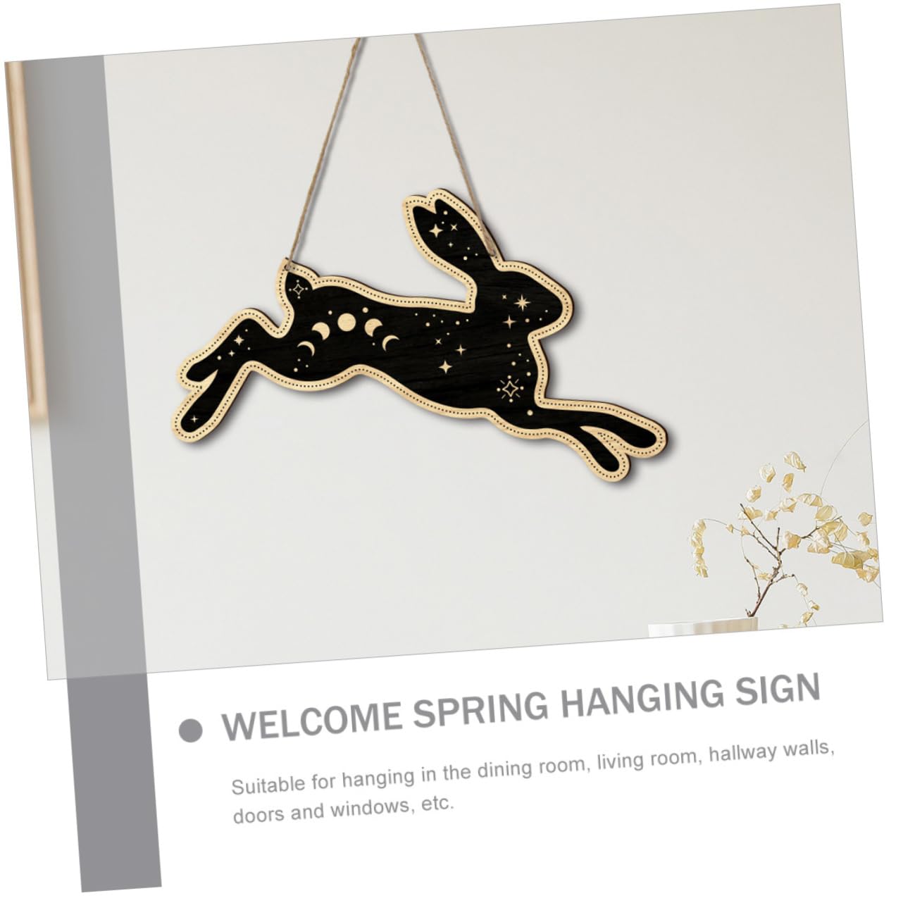 ABOOFAN 3 Set Placca di Coniglio in Legno della Porta del Coniglio della Porta di Pasqua Decorazione da Appendere con Coniglio Pasquale Coniglietto Decorativo di Legno Black