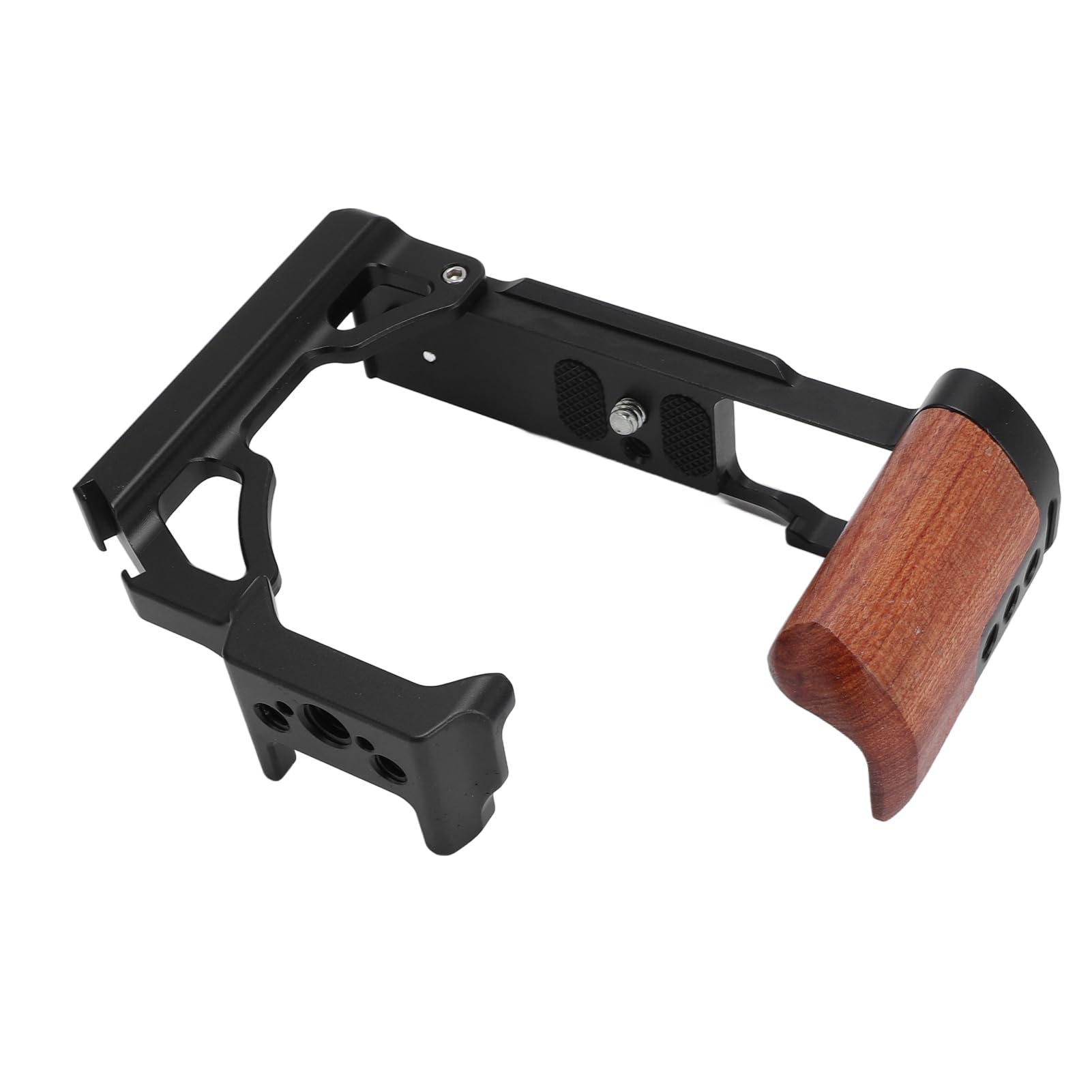 Gabbia di Metallo con Manico in Legno per ZFC, Filo 1/4in-20, Supporto per la Scarpa Fredda, per ARCA, Supporto Orizzontale e Verticale (BLACK)