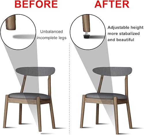 Miniatura 4 de 20 niveladores de muebles ajustables de rosca UNC de 516 pulgadas y 18 pies de rosca, patas de acero galvanizado para muebles, niveladores de piso,