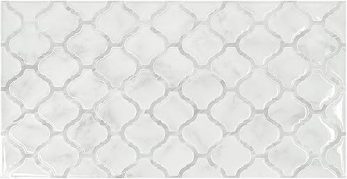SMART TILES Protector de salpicaduras para despegar y pegar 5 hojas de 2256 x 1158 pulgadas adhesivo 3D para despegar y pegar azulejos para cocina