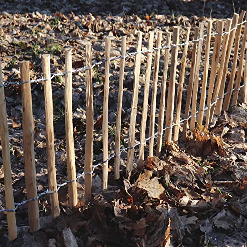 Aquagart Staketenzaun Rollboarder Lattenabstand 4-6cm Gartenzaun Perfekt als Beeteinfassung und Beetumrandung oder Weg Abgrenzung Langlebiger Holzzaun Holz Zaun Rollzaun (5m x 35cm)