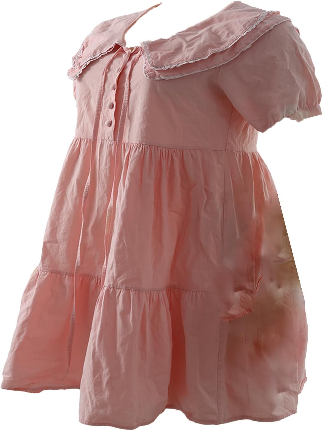 Vinfact Women's Summer Short Sleeve Floral Short Sleep Dress,S Pink