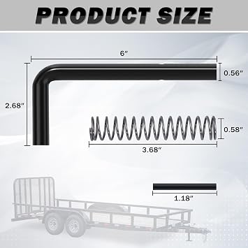 2 Pack 819T Trailer Gate Spring Latch Kit with Spring and Pin