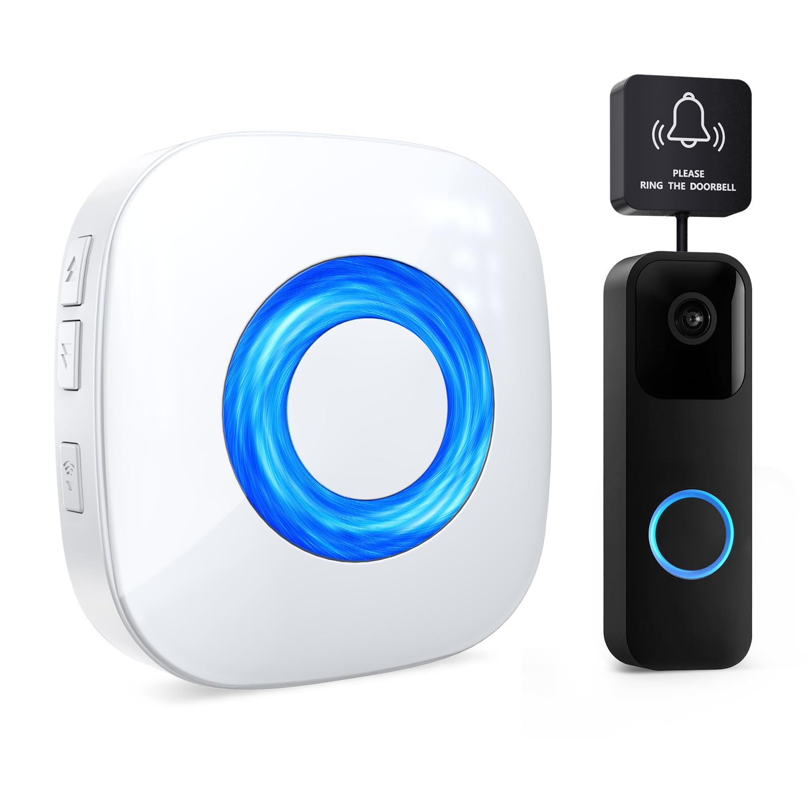 PHYSEN Wireless Doorbell Extender, WET03B Wireless Doorbell Extension Kit, Compatible with All Blink Doorbells(1st/2nd Gen),58 Melodies & 5 Volume Levels, Range Up to 200 m, 1 Converter and 1 Receiver