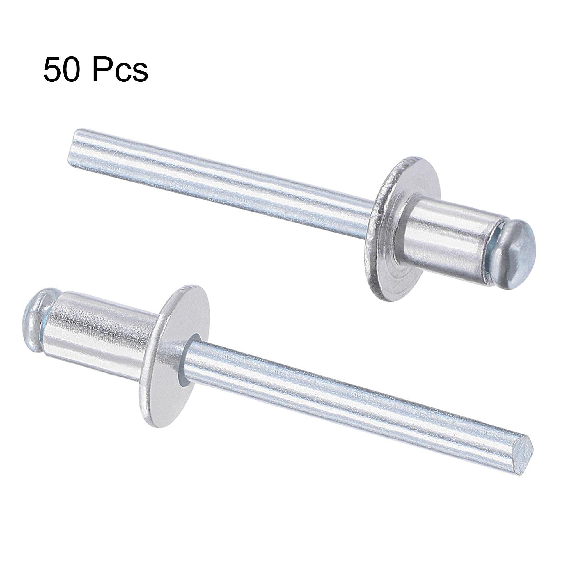 TA-VIGOR 50Pcs 6mm x 10mm Aluminium Blind Rivets, Open End Pop Rivets with Dome Head - Image 3