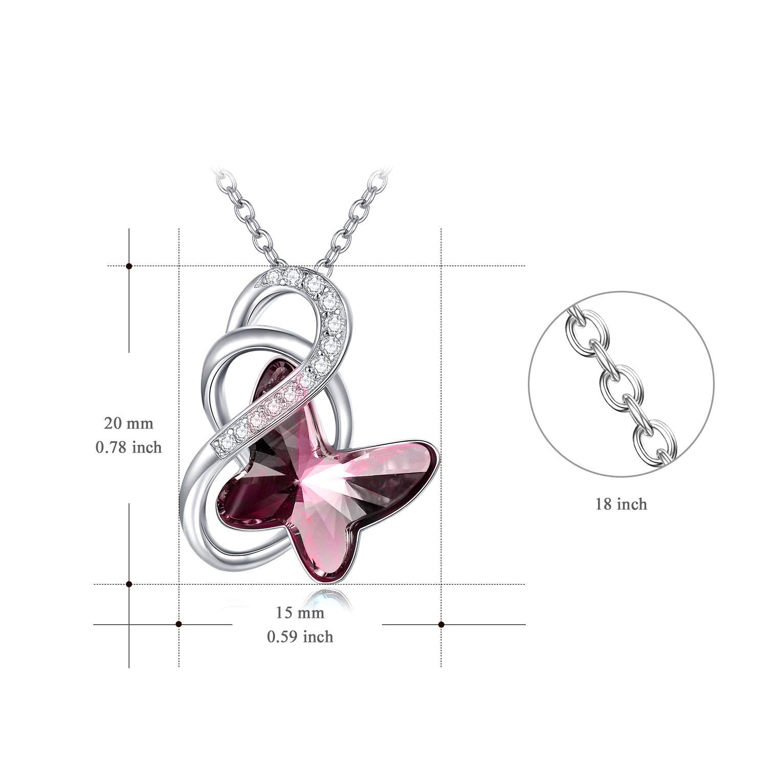 AOBOCO Collana da donna in argento Sterling con farfalle, idea regalo per donne, ragazze, mamma, fidanzata