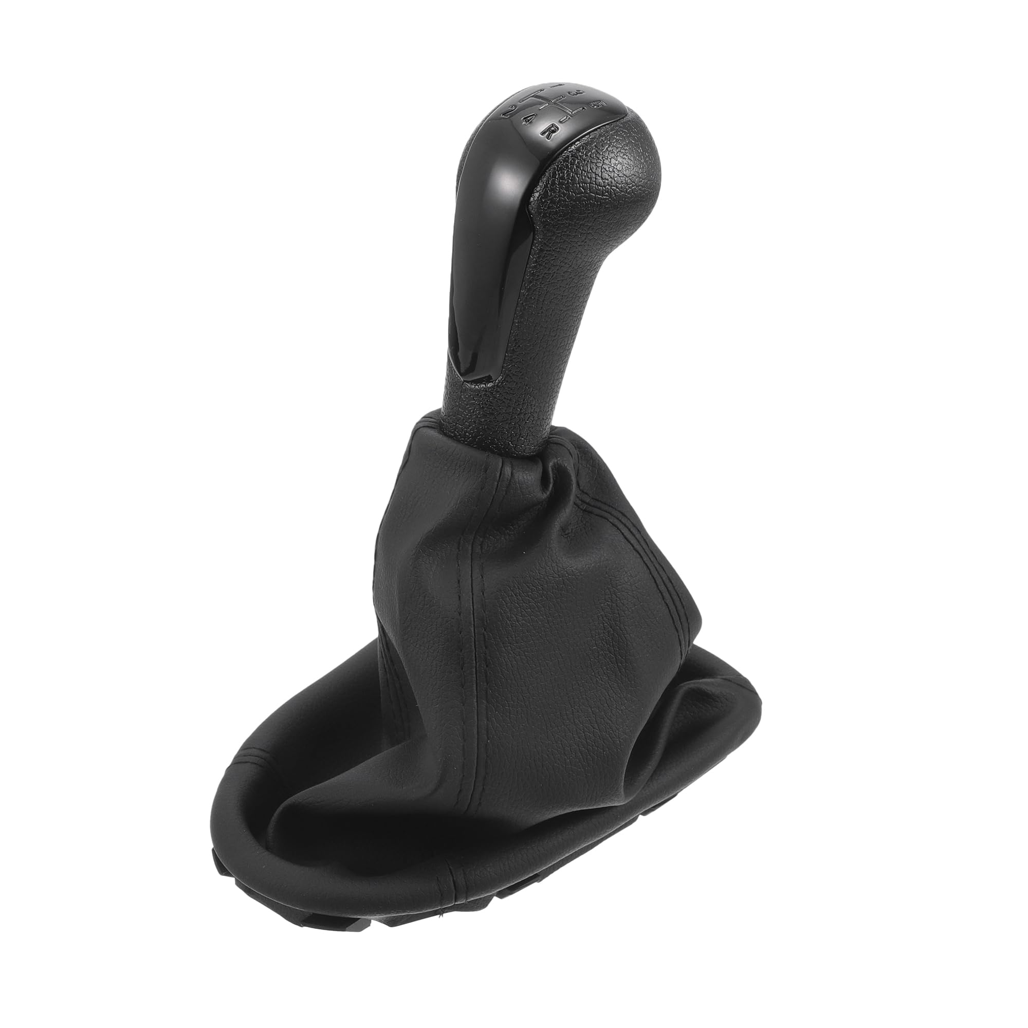 5 Speed Manual Gear Shifter Knob with Cover for Chevrolet Spark | Automotive Gearbox Stick Shifter Lever Knob Black Plastic and Faux Leather 1 Pcs