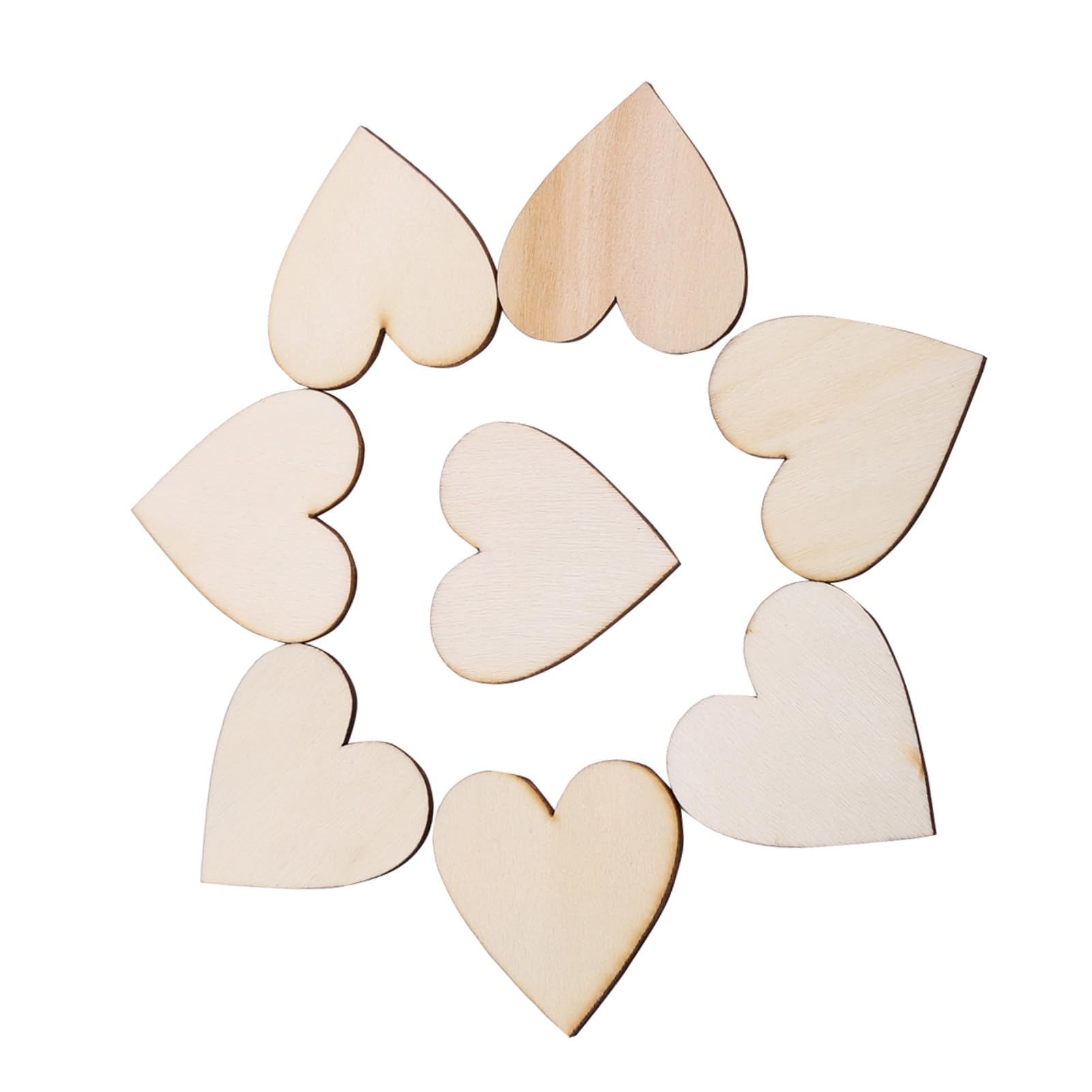 Cocoarm Drewniane Serca 50 Mm, 25 szt. Surowych Drewnianych Serc do Rękodzieła, Drewniane Serce 2 Cale Wycięte, Mini Dekoracje w Kształcie Serca, Idealne do Scrapbookingu, (40mm)