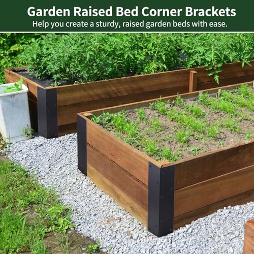 Homaisson Set of 12 Raised Garden Corner Brackets, 11 inch Raised Bed Corner Brackets with Screws, Rust Resistant Metal Connectors for Furniture Flower Vegetable Planter, 3 inch Wide - Image 3