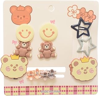 Daphane Hair Clips With Multi Design For Girls Set, 12 Pieces - Multicolor