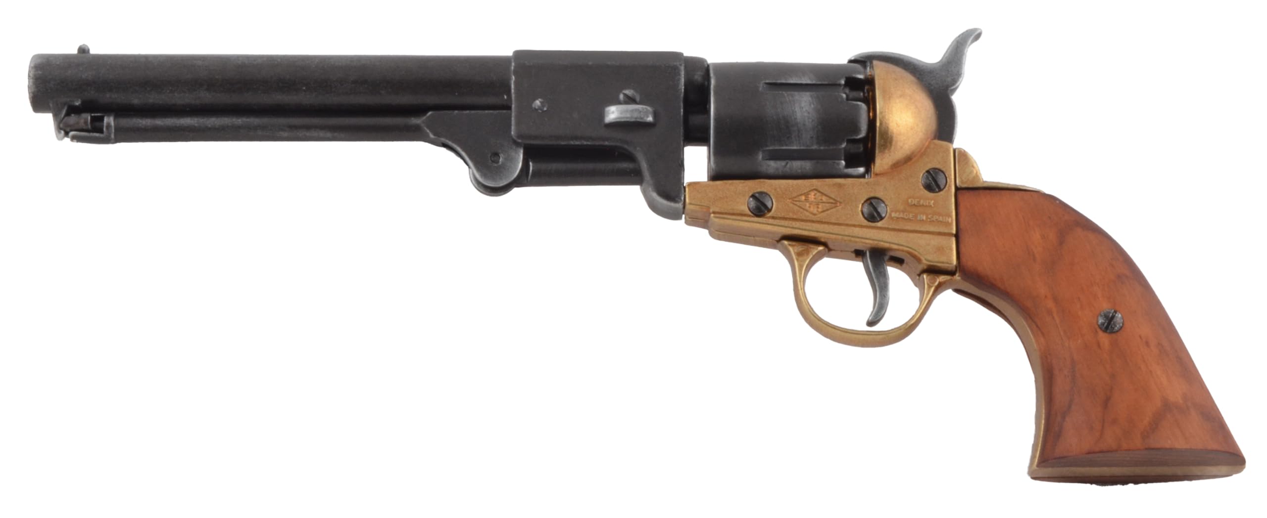 Colt Army 1860 di Grisworld, finitura grigio acciaio, in ghisa e legno, collezione Denix, 100-2083, completamente funzionante, ma non sparabile, non fornisce protezione.