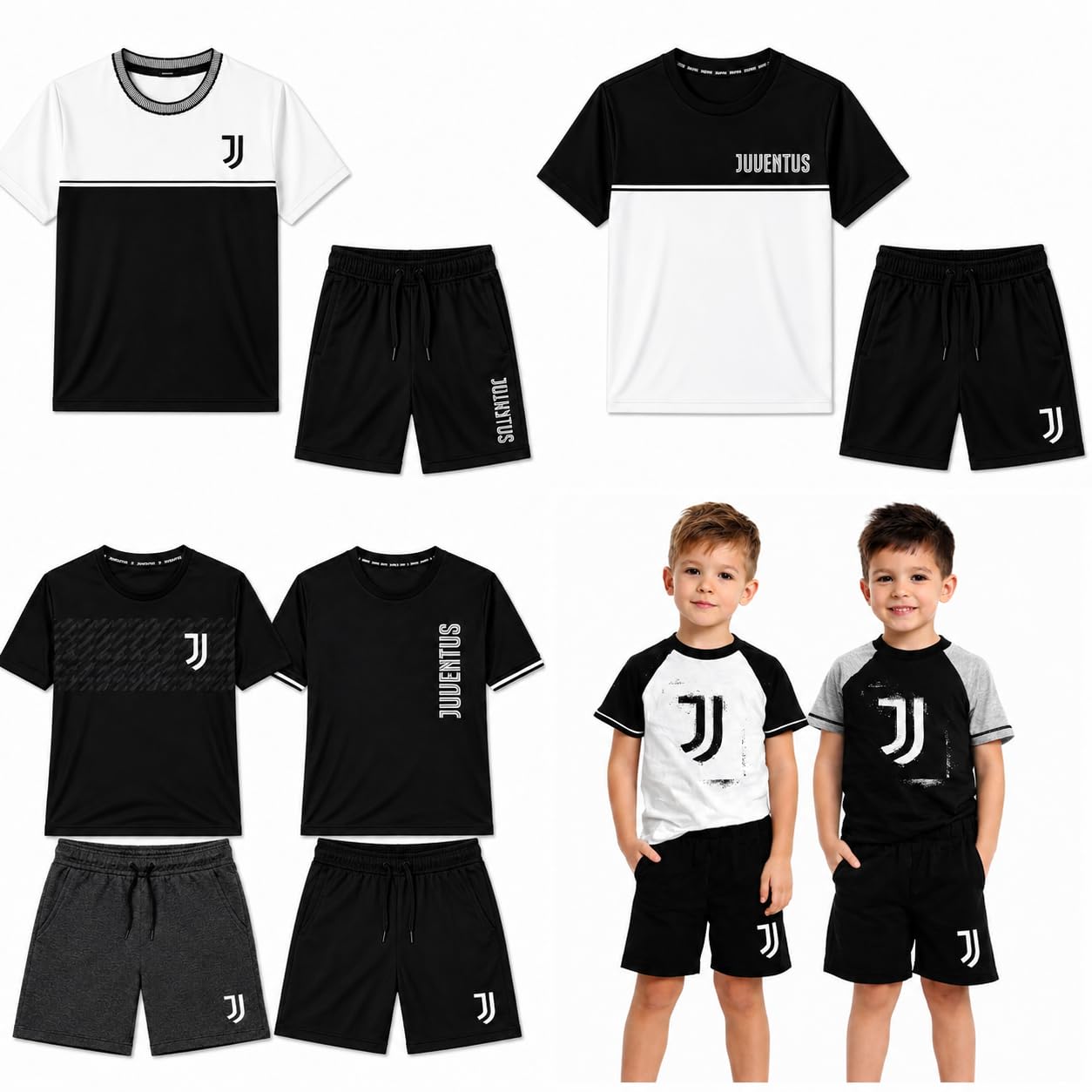 Pigiama Juventus Abbigliamento Ufficiale Calcio Pigiami Estivi | Personalizzabile con Nome e Numero PS 41389