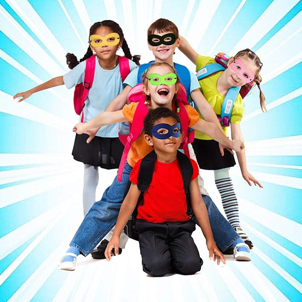 24 Packs Hero Masks Party Favors for Kids, Hero Party Supplies Dress Up Birthday Gift Halloween Cosplay Masks Birthday Gift for Boys and Girls - Image 6