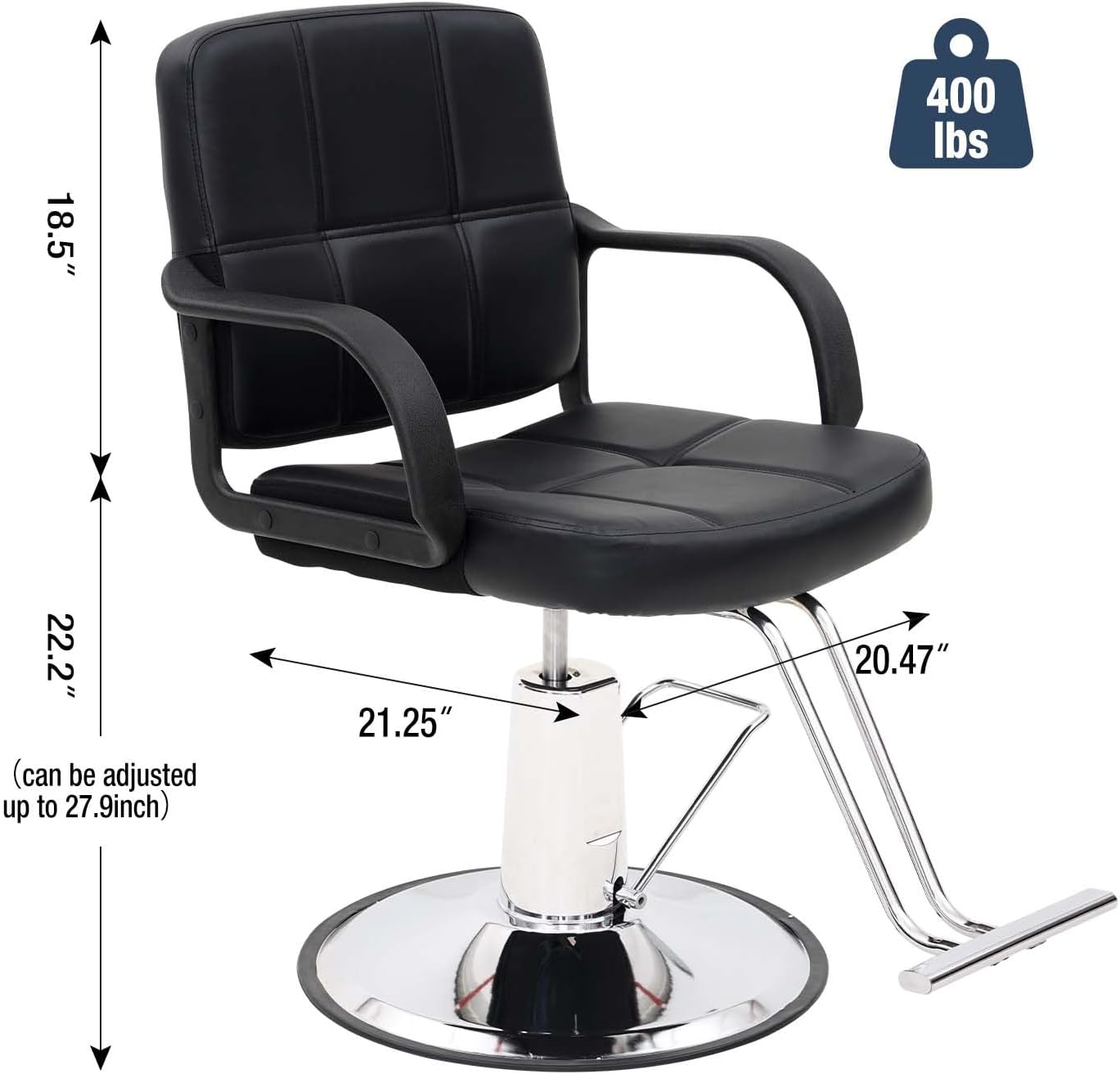 Vantic Salon Chair for Hair Stylist, Heavy Duty Hydraulic Pump 360° Swivel Barber Chairs for Barbershop, Salon Equipment with Height Adjustable -Black