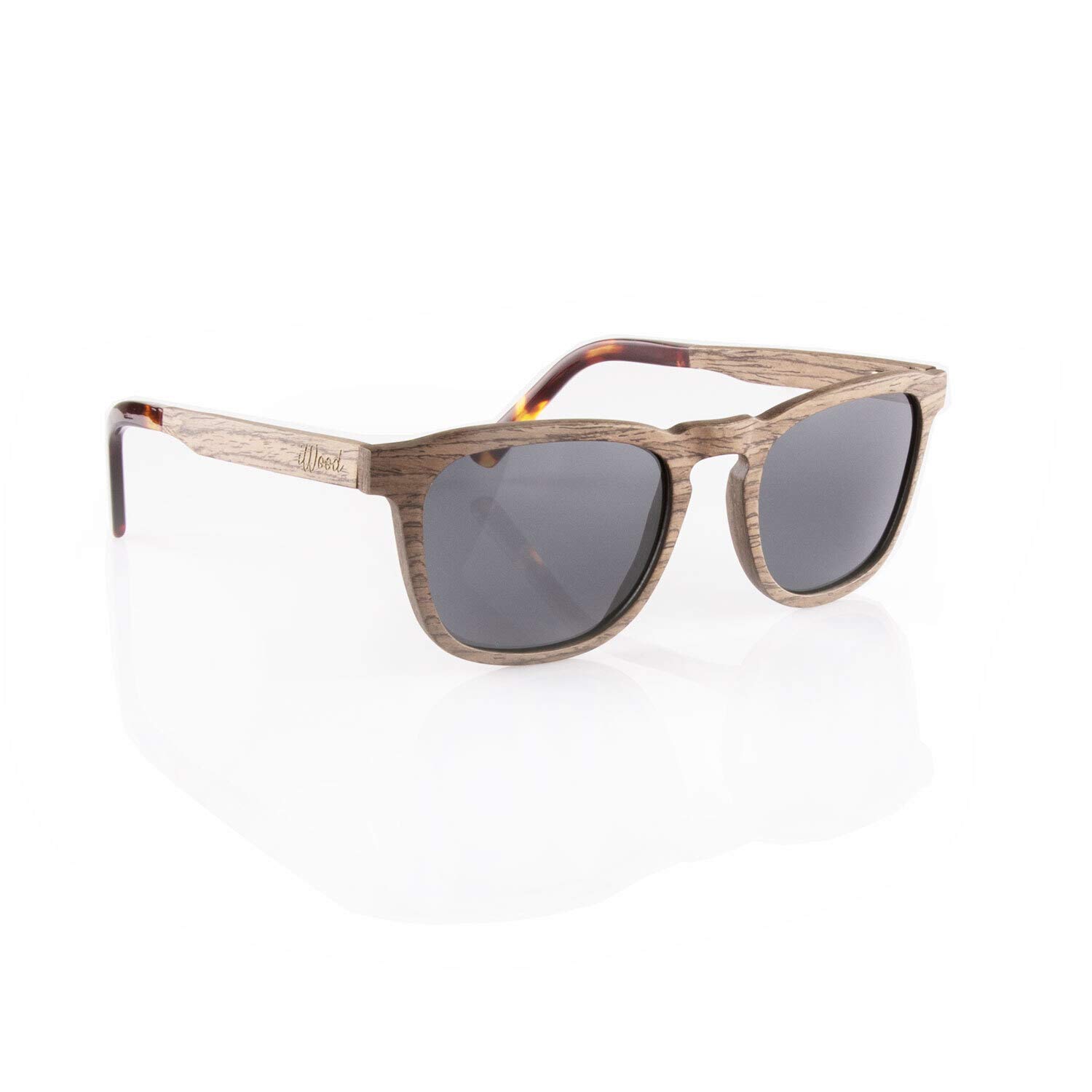 iWood Sonnenbrille aus Holz/Echtholz/Echtholzbrille/Holzbrille - Modell 06 Walnuss - für Damen und Herren - UV400 mit Polarisationsfilter (polarisiert) - Brillenmanufaktur aus Deutschland