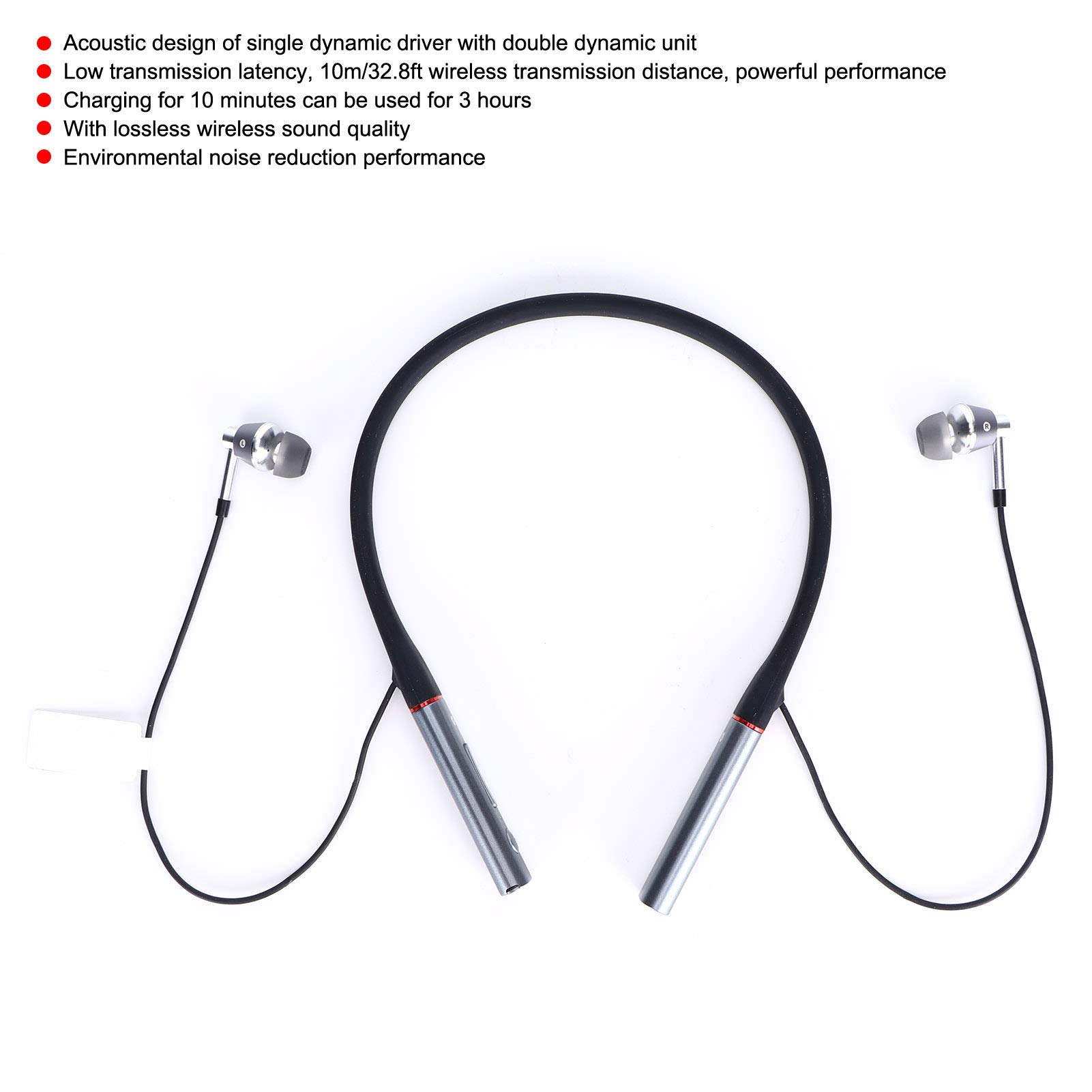 Ejoyous Triple Driver Bluetooth Neckband Earphones, 120mAh (GRAY)