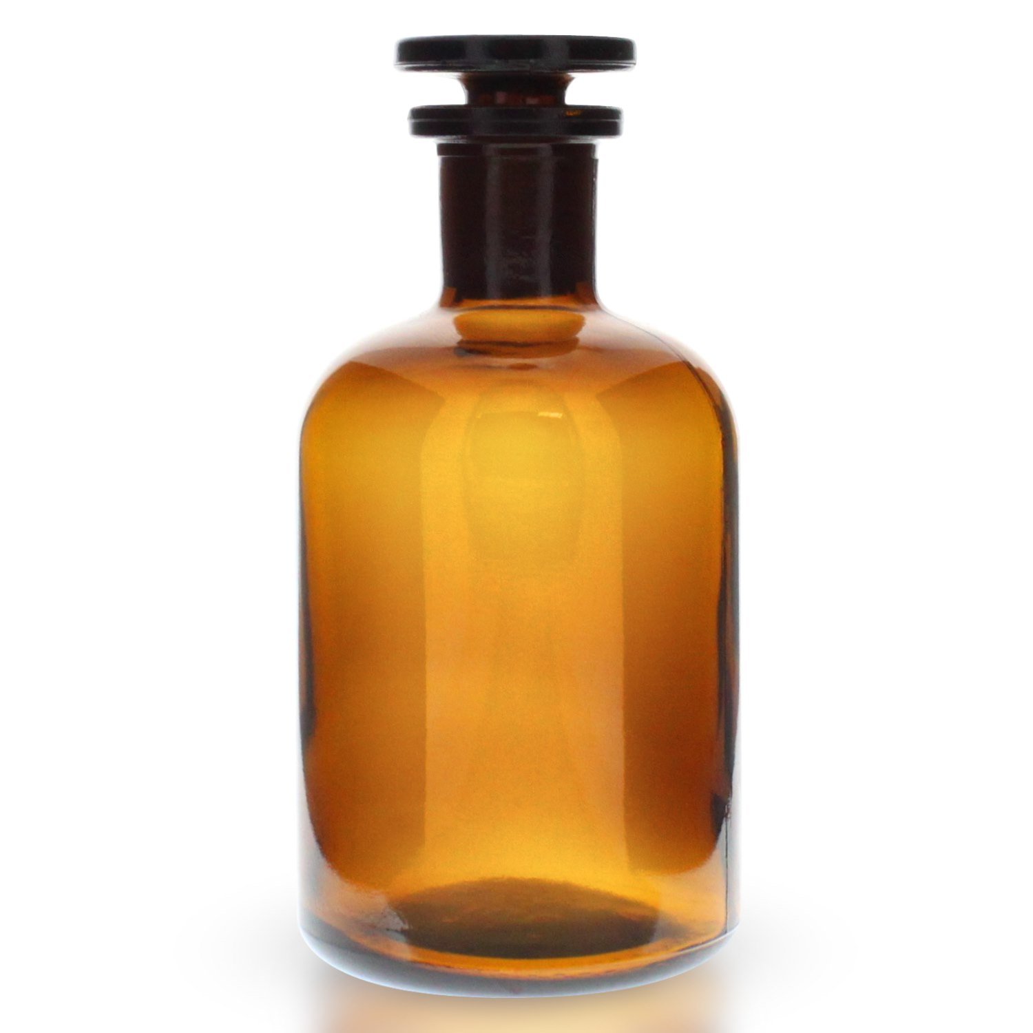 5x Enghals Rundschulterflasche 250ml aus Braunglas inklusive Glasstopfen