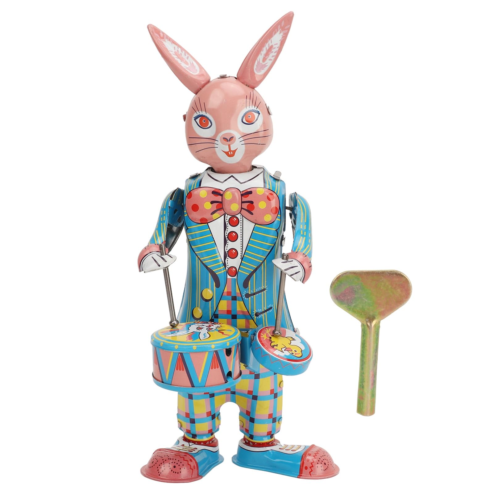 Juguete de Cuerda de Conejo, Juguete de Cuerda de Conejo de Tambor Oscilante de Metal Retro para Bares, Casas y Salas Temáticas