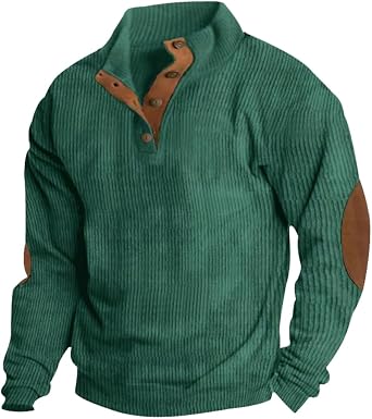 Mens Tactics Corduroy Sweatshirts Western Long Sleeve Muscle Man Pullovers Soft Warm Fall Winter Polos Tops