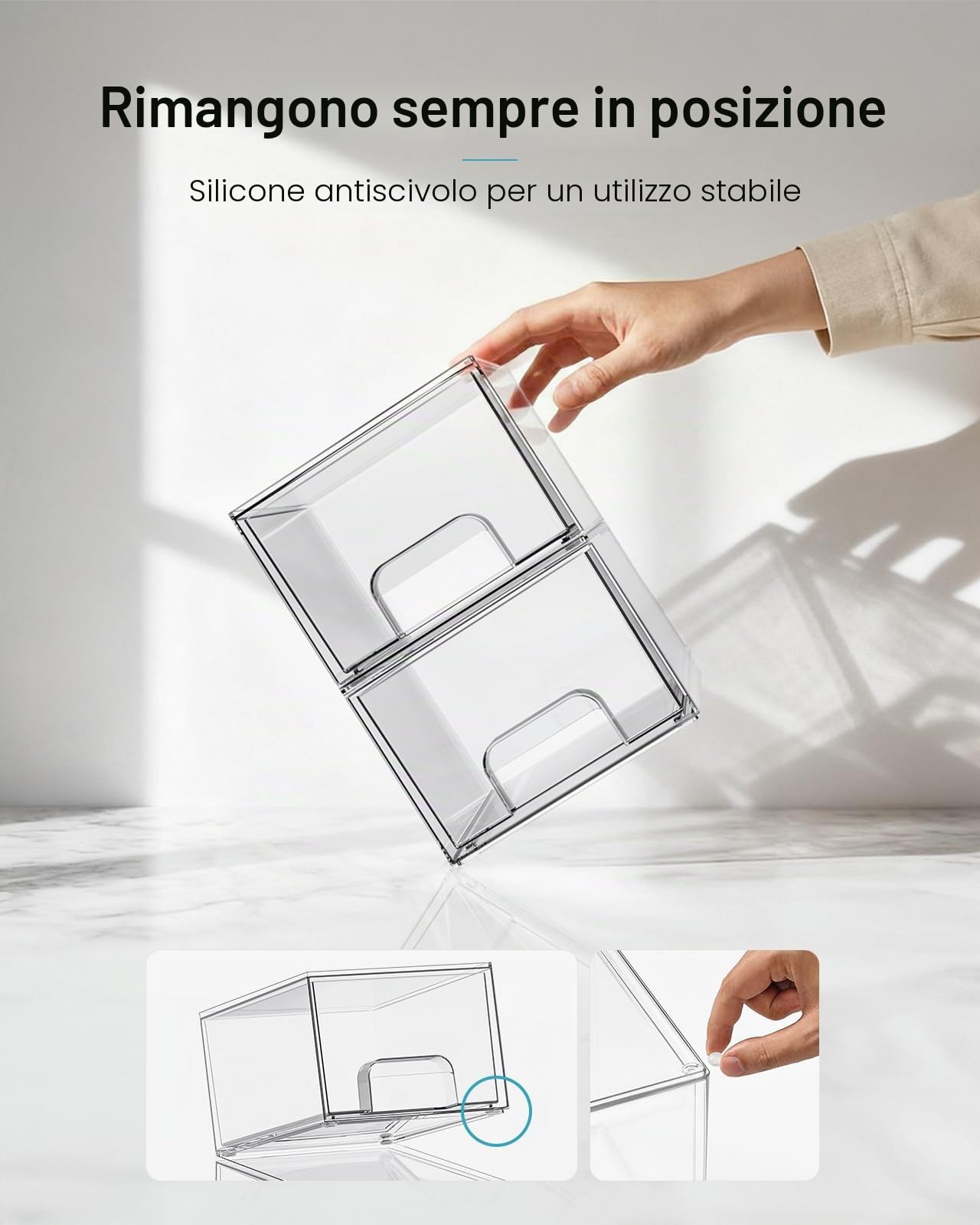 Vtopmart cassetti impilabili per il trucco (8pack pequeño) | Organizer da bagno in acrilico, per comò, cosmetici, cucina, dispensa, scrivania