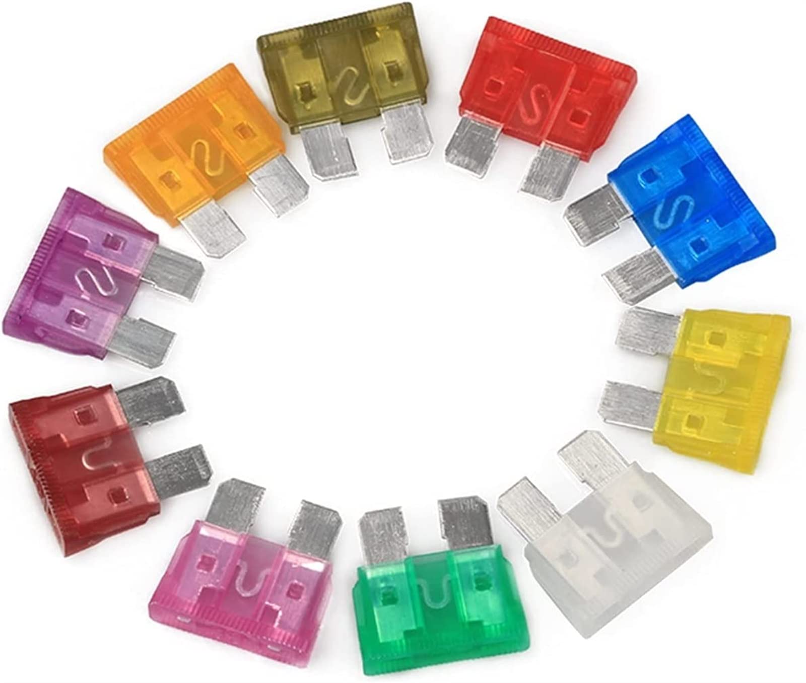 80Pcs Fusibili for auto a lama standard 3A 5A 7.5A 10A 15A 20A 25A 30A 35A 40A Assortimento Fusibile a lama for auto Kit di fusibili for moto for barche