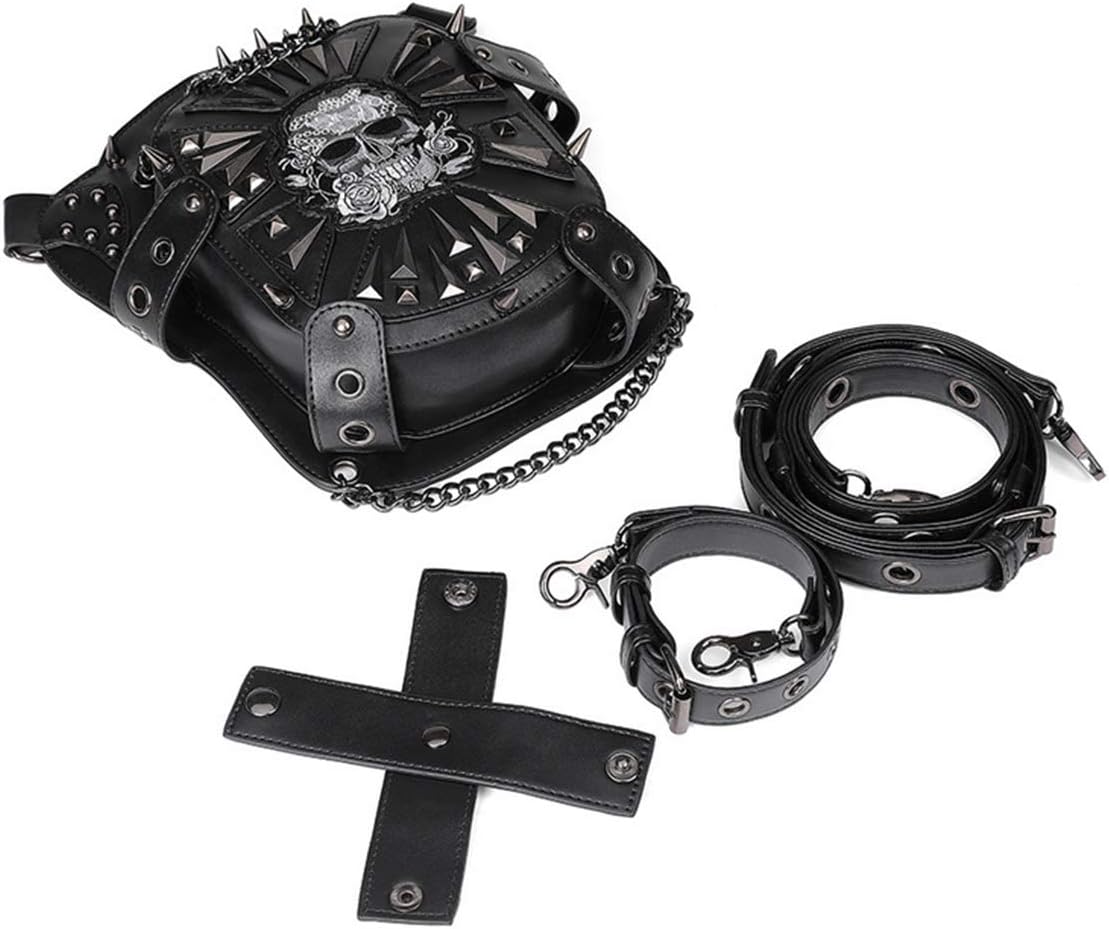 Gothic Steampunk Waist Pack Drop Leg Bag Hip Belt Fanny Wallet Purse Pouch (Black) - Image 3