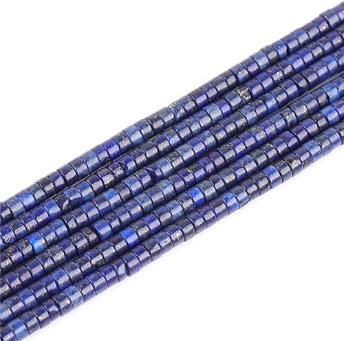 JOE FOREMAN 0.079 x 0.157in, azul natural lapislázuli Heishi Disc Rondelle espaciador de piedra de energía curativa, cuentas de cristal para hacer