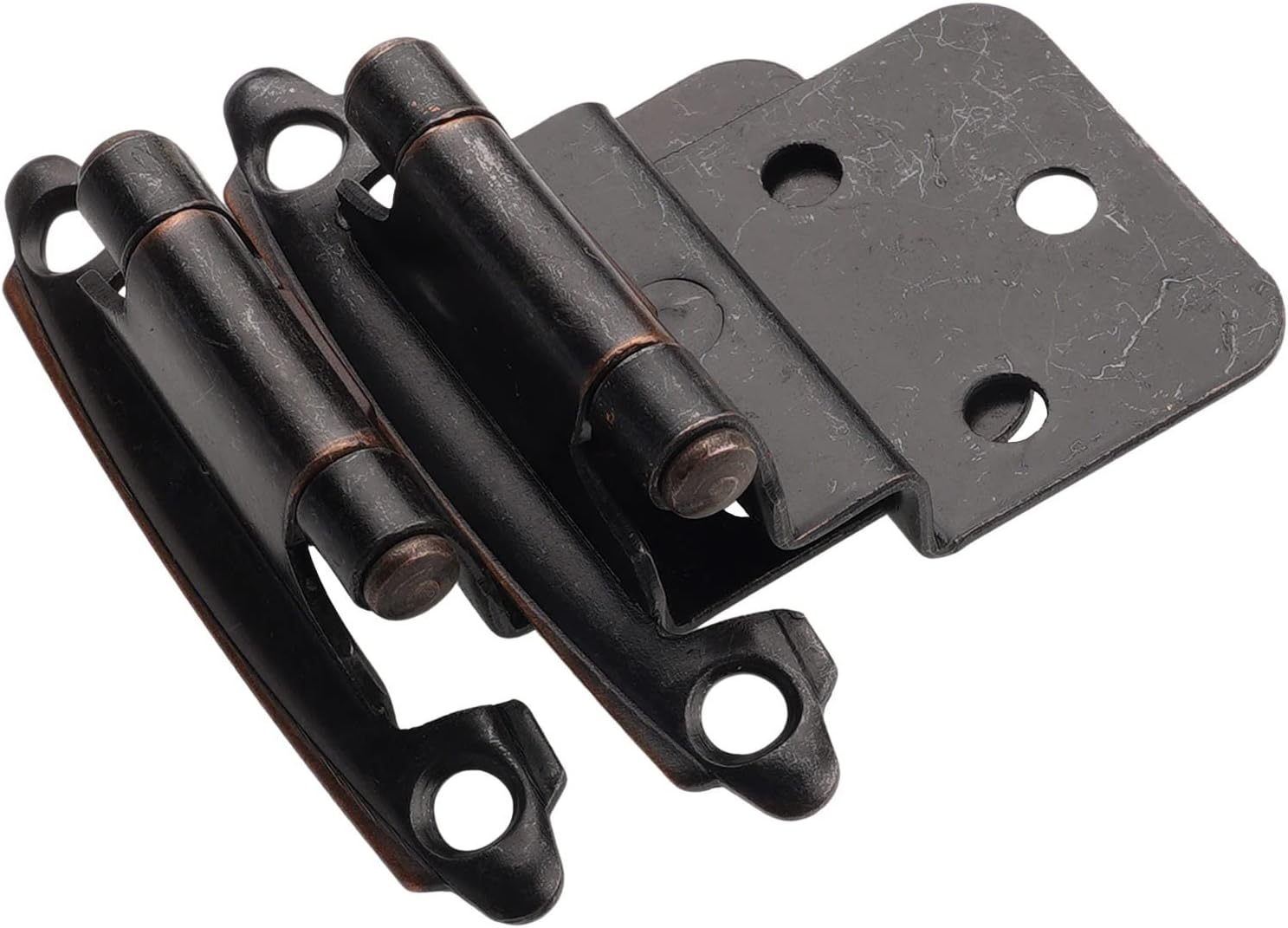 DecoBasics 3/8" Inset Cabinet Hinges Bronze (25 Pair -50 Pcs) Oil Rubbed Bronze Offset Self Closing Cabinet Hinges for Kitchen Cabinets w/Bumpers & Upgraded Screws