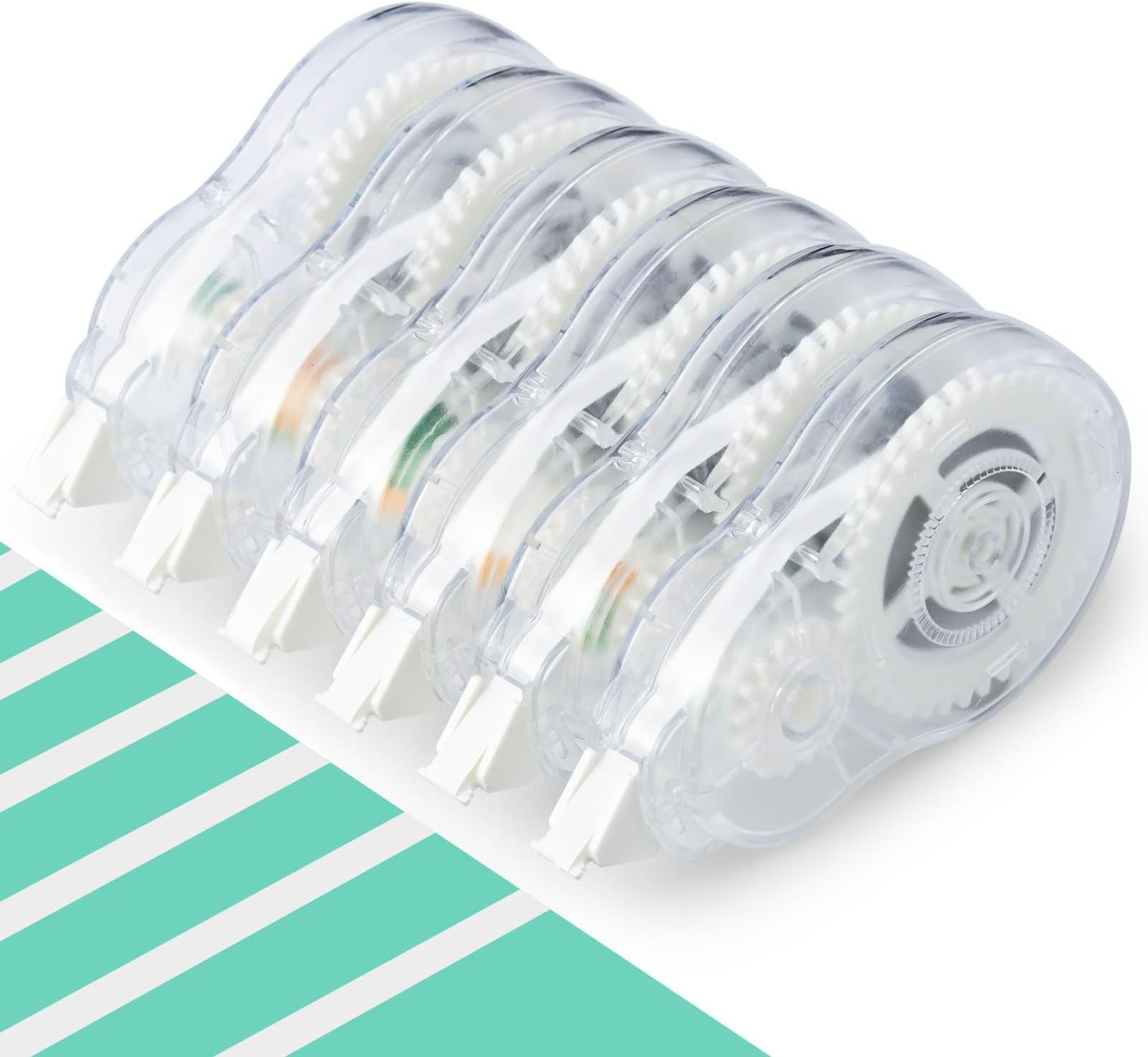 White Correction Tape, Easy to use applicator for Instant Corrections, 39.37 Ft/Pack,for Office (6 Pack, 12M/472"x 0.2")