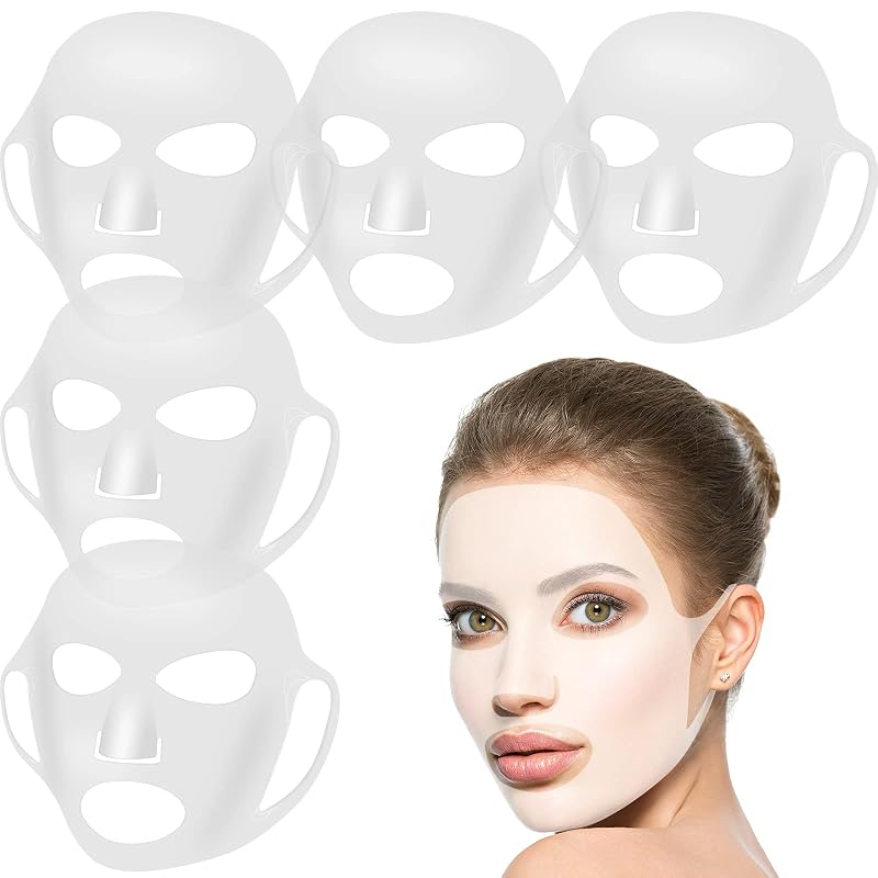 Maitys Capas reutilizáveis de silicone para máscara facial, transparentes, pacote com 5
