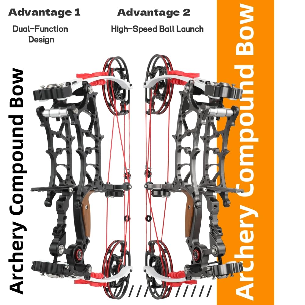 Compound-Bogen-Set für Bogenschießen, 80% Auslöseverhältnis, IBO bis 330 FPS, Zuggewicht 30–75 lbs, für Jäger und Wettkampfschützen