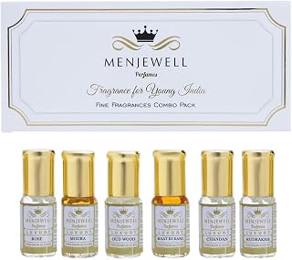 Menjewell Attar Gift Pack Of 6| Attar Combo| Floral, Sandalwood Attar| Attar For Men And Women| Gift For Him| Gift For He... Price In India