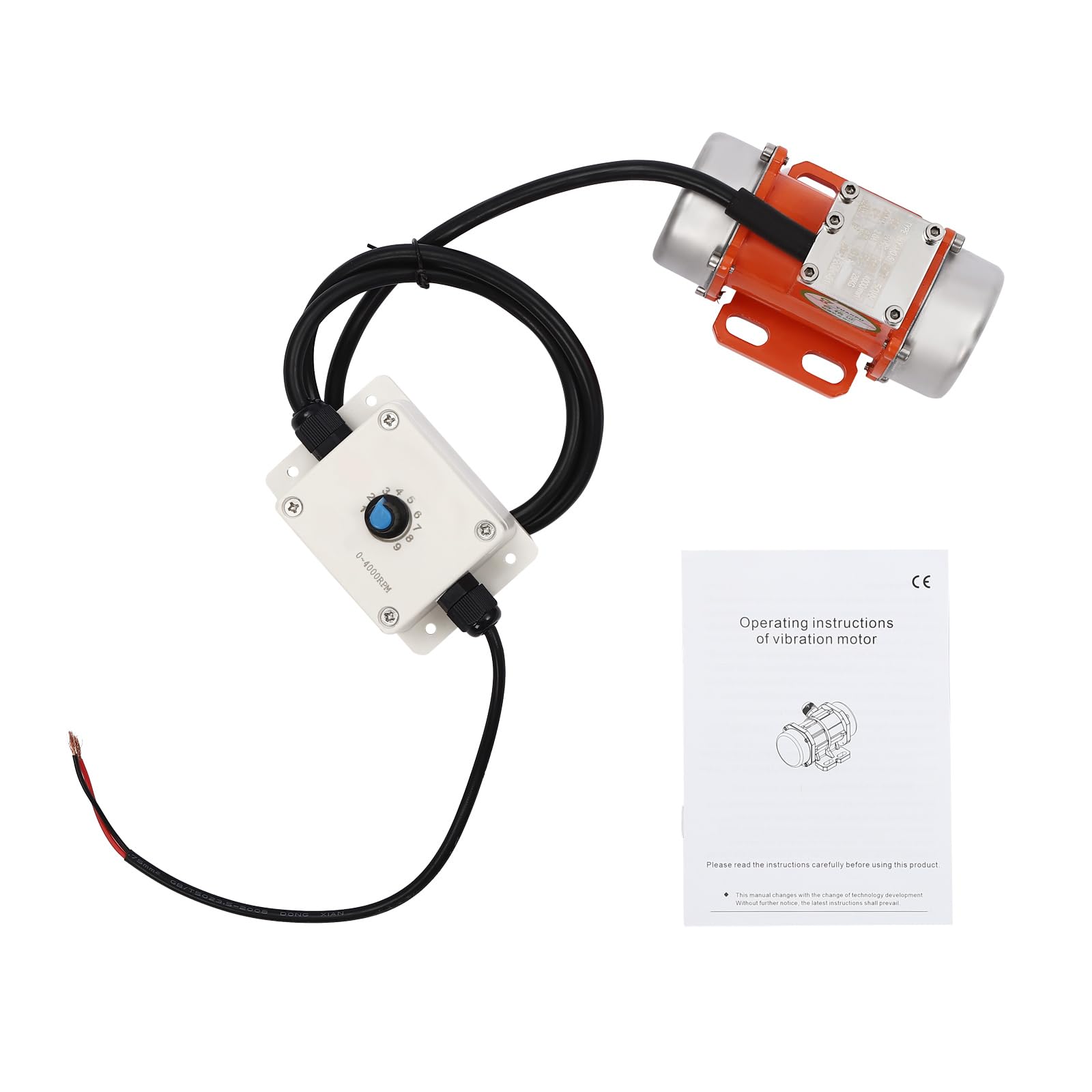 Asixxsix Electric Vibrating Motor, Miniature 30W Adjustable Speed Regulation 4000 Rotating Concrete Vibrator, Low Noise Vibration Motor For Mining, Metallurgy, Coal, Electric Power (DC12V